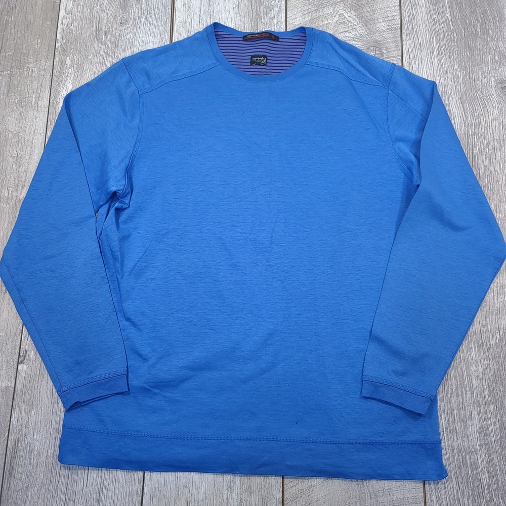 Nike Tiger Woods Collection Shirt Mens Large Blue Redtail Long Sleeve Pullover